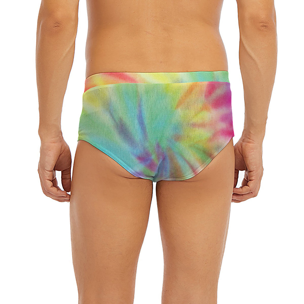 Pastel Spiral Tie Dye Print Men's Briefs