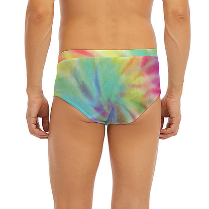 Pastel Spiral Tie Dye Print Men's Briefs