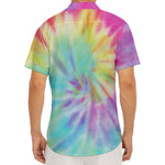 Pastel Spiral Tie Dye Print Men's Deep V-Neck Shirt