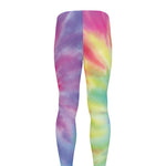Pastel Spiral Tie Dye Print Men's leggings