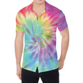 Pastel Spiral Tie Dye Print Men's Shirt