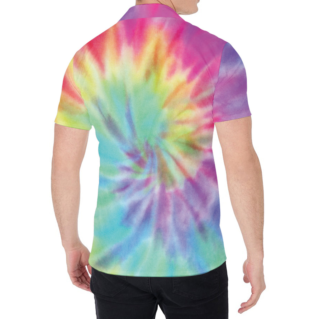 Pastel Spiral Tie Dye Print Men's Shirt