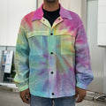 Pastel Spiral Tie Dye Print Men's Shirt Jacket