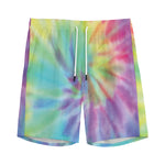 Pastel Spiral Tie Dye Print Men's Sports Shorts