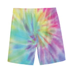 Pastel Spiral Tie Dye Print Men's Sports Shorts