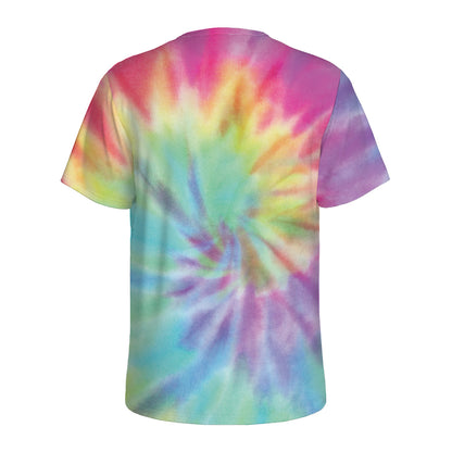 Pastel Spiral Tie Dye Print Men's Sports T-Shirt