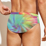 Pastel Spiral Tie Dye Print Men's Swim Briefs