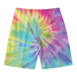 Pastel Spiral Tie Dye Print Men's Swim Trunks
