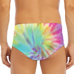 Pastel Spiral Tie Dye Print Men's Triangle Swim Briefs