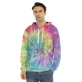 Pastel Spiral Tie Dye Print Men's Velvet Pullover Hoodie