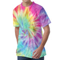 Pastel Spiral Tie Dye Print Men's Velvet T-Shirt