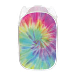Pastel Spiral Tie Dye Print Mesh Laundry Hamper
