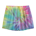 Pastel Spiral Tie Dye Print Mesh Shorts