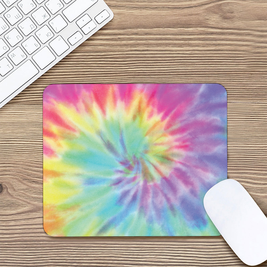 Pastel Spiral Tie Dye Print Mouse Pad