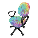 Pastel Spiral Tie Dye Print Office Chair Cover