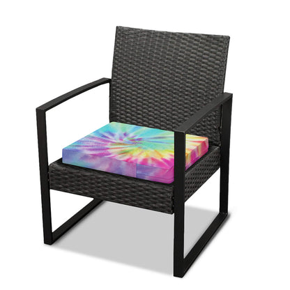 Pastel Spiral Tie Dye Print Outdoor Seat Cushion Cover