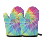 Pastel Spiral Tie Dye Print Oven Mitts