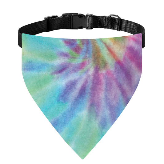 Pastel Spiral Tie Dye Print Over The Collar Dog Bandana