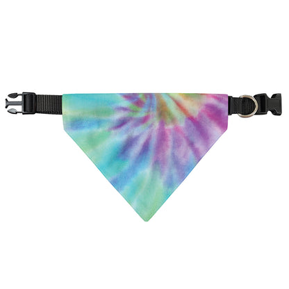 Pastel Spiral Tie Dye Print Over The Collar Dog Bandana