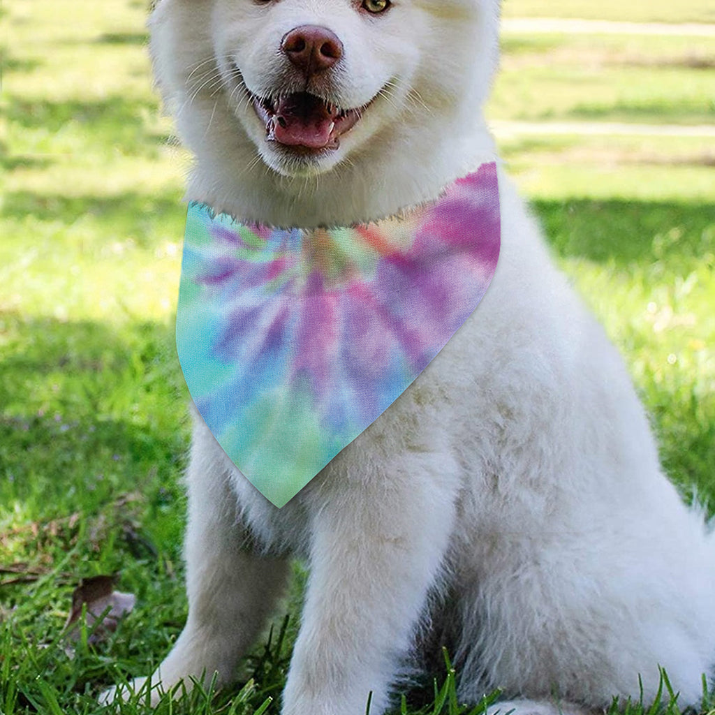 Pastel Spiral Tie Dye Print Over The Collar Dog Bandana