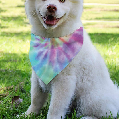 Pastel Spiral Tie Dye Print Over The Collar Dog Bandana