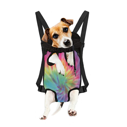 Pastel Spiral Tie Dye Print Pet Carrier Backpack