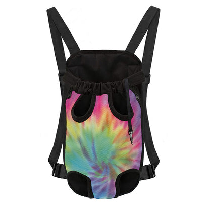 Pastel Spiral Tie Dye Print Pet Carrier Backpack