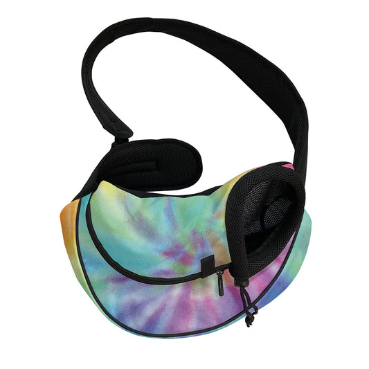 Pastel Spiral Tie Dye Print Pet Sling Carrier