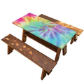 Pastel Spiral Tie Dye Print Picnic Table Cover