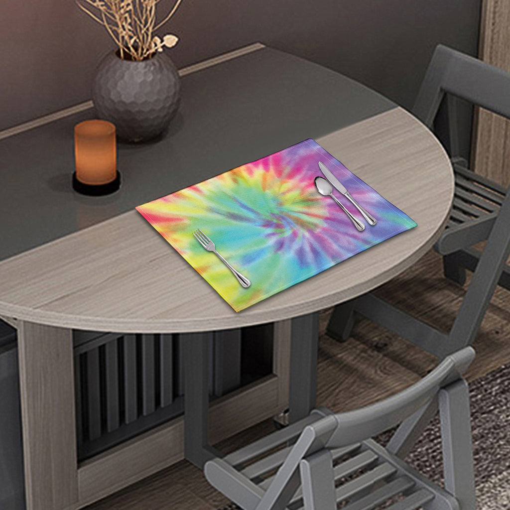 Pastel Spiral Tie Dye Print Placemat