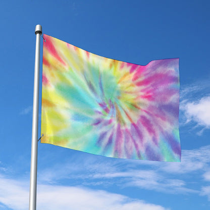 Pastel Spiral Tie Dye Print Polyester Flag
