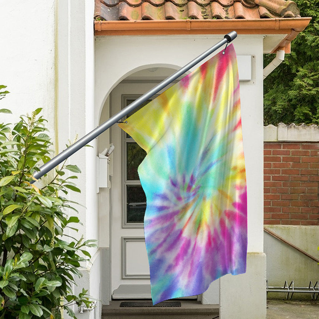 Pastel Spiral Tie Dye Print Polyester Flag