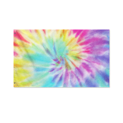 Pastel Spiral Tie Dye Print Polyester Flag