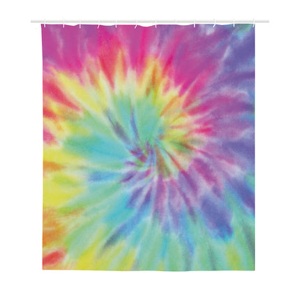 Pastel Spiral Tie Dye Print Polyester Shower Curtain