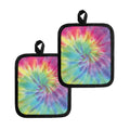 Pastel Spiral Tie Dye Print Pot Holders