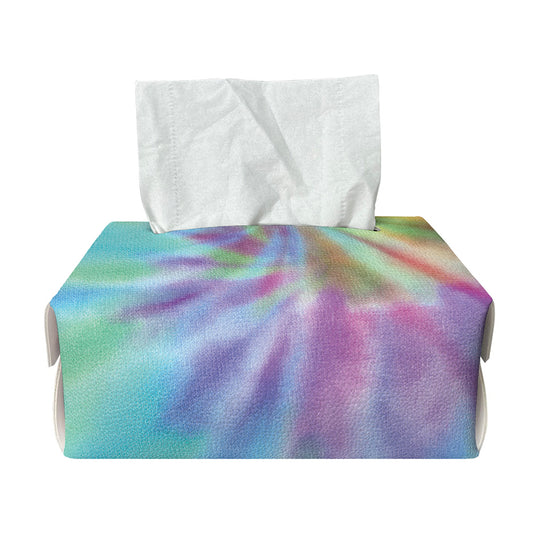 Pastel Spiral Tie Dye Print Rectangle Tissue Box Cover