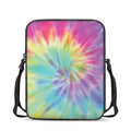Pastel Spiral Tie Dye Print Rectangular Crossbody Bag