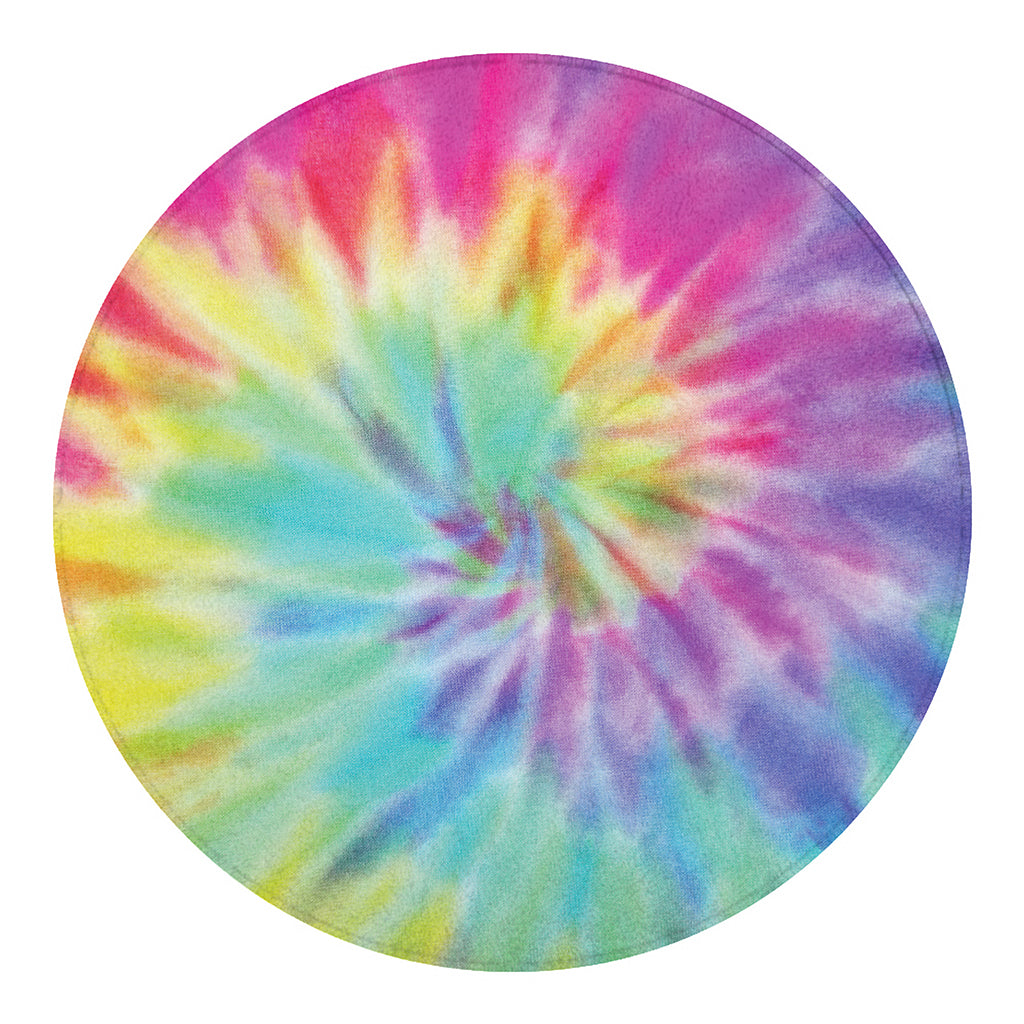 Pastel Spiral Tie Dye Print Round Blanket
