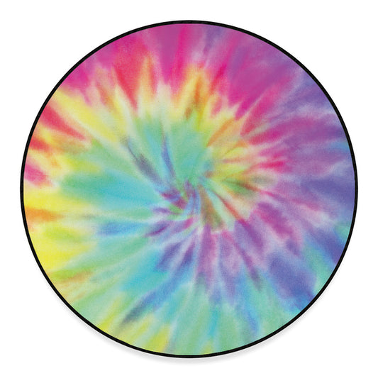 Pastel Spiral Tie Dye Print Round Floor Mat