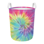 Pastel Spiral Tie Dye Print Round Laundry Basket