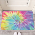 Pastel Spiral Tie Dye Print Rubber Doormat