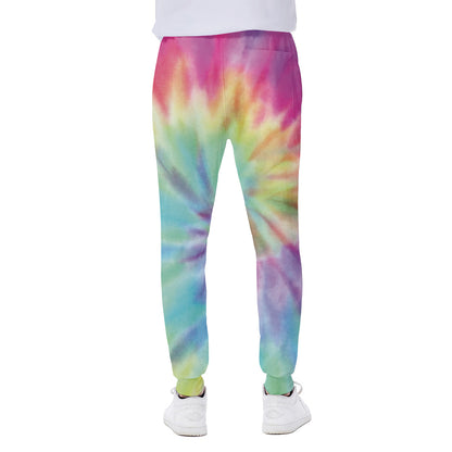 Pastel Spiral Tie Dye Print Scuba Joggers