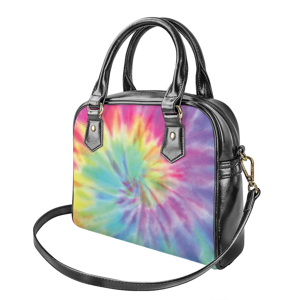 Pastel Spiral Tie Dye Print Shoulder Handbag