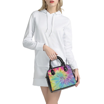 Pastel Spiral Tie Dye Print Shoulder Handbag