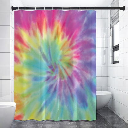 Pastel Spiral Tie Dye Print Shower Curtain