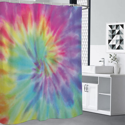 Pastel Spiral Tie Dye Print Shower Curtain