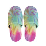 Pastel Spiral Tie Dye Print Slippers