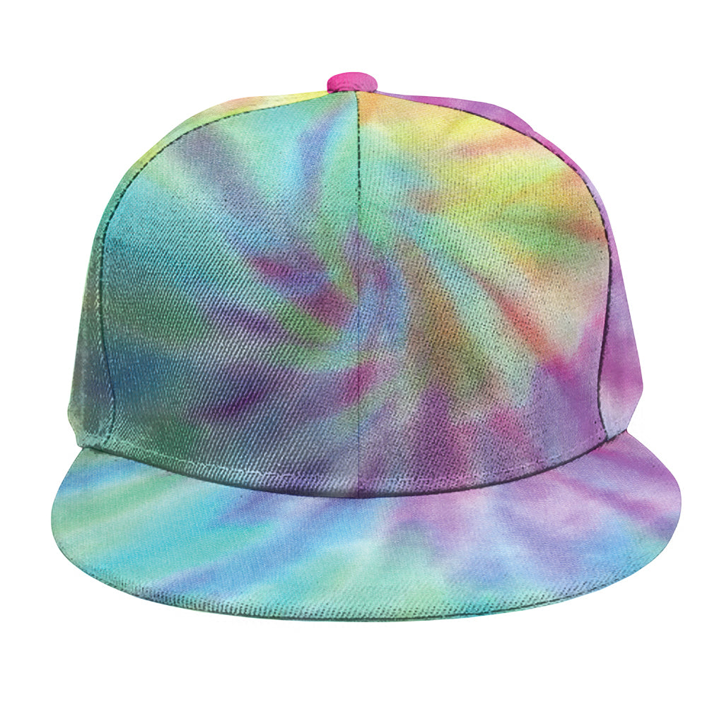Pastel Spiral Tie Dye Print Snapback Cap