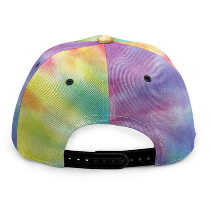 Pastel Spiral Tie Dye Print Snapback Cap