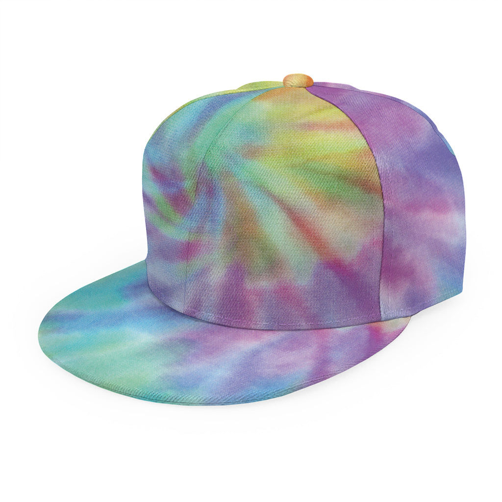 Pastel Spiral Tie Dye Print Snapback Cap
